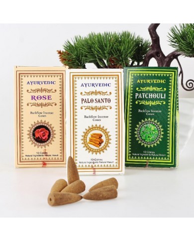 Sada vonné kužely Ayurvedic - Tekoucí dým 3x