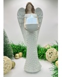 Dekorativní soška anděla Angela se svíčkou 28 cm