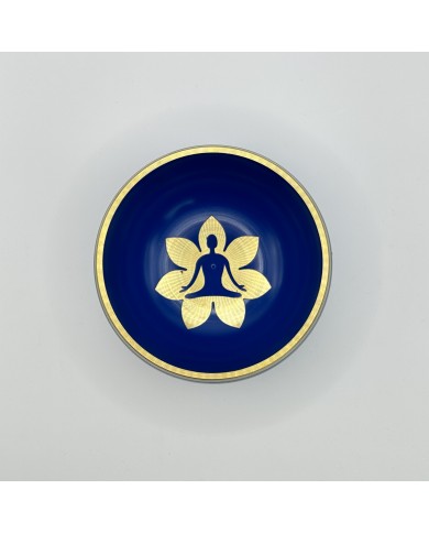 Tibetská zpívající mísa s paličkou meditace - 12 cm modrá - 660