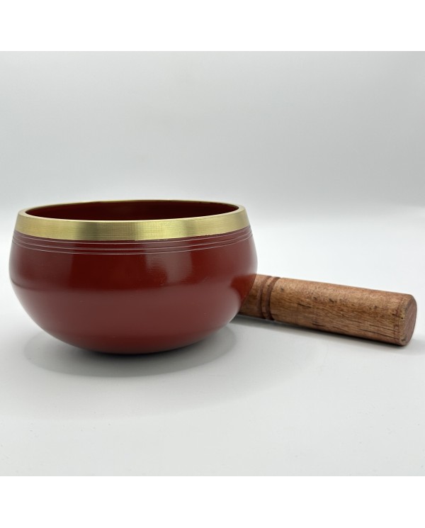 Tibetská zpívající mísa s paličkou meditace - 12 cm hnědá - 680 g