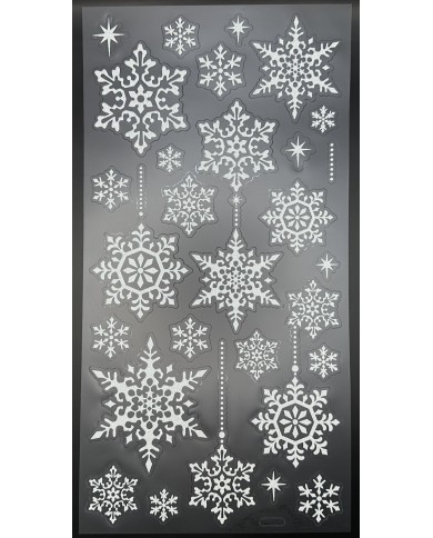 Zimní nalepovací ozdoby na okno - Santa se sobíky