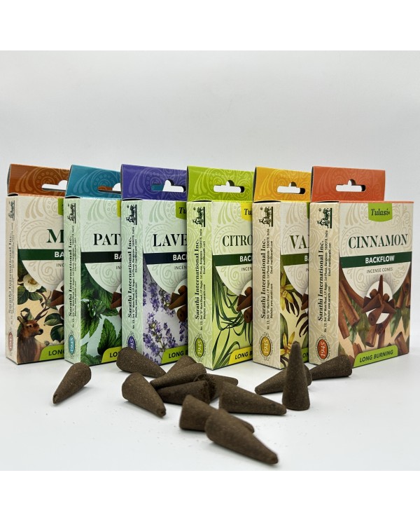 Mega sada 9 vonných kuželů Tulasi