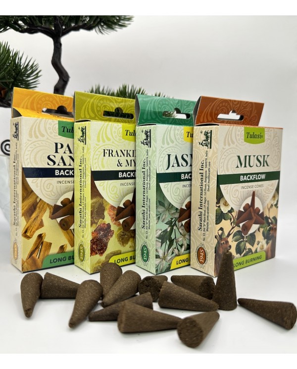 Sada 4 vonných kuželů Tulasi