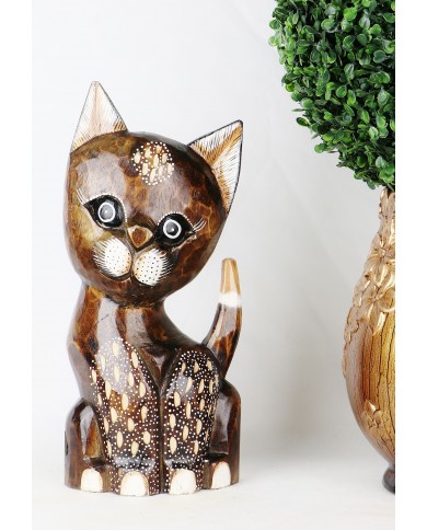 Dřevěná dekorace kočka - Veronika