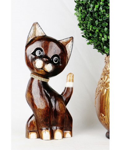 Dřevěná dekorace kočka - Monica