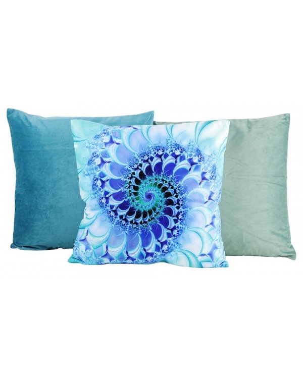 Povlak na polštář - Trio set modrá spirála