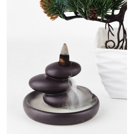 Stojan na vonné kužely - Tekoucí dým - Kameny