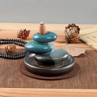 Stojan na vonné kužely - Tekoucí dým - Kameny